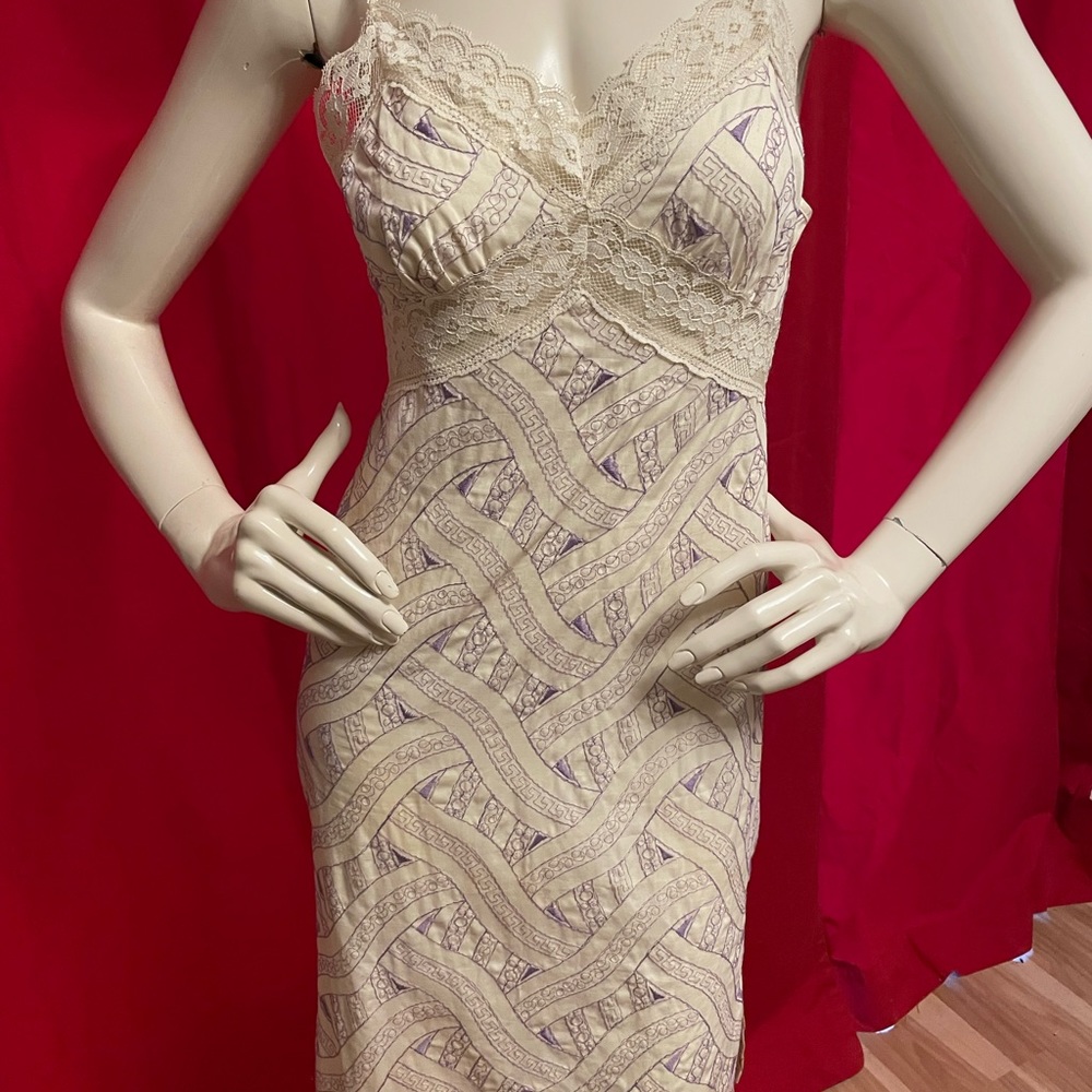 Tocca Embroidered Cotton Slip Dress size 4